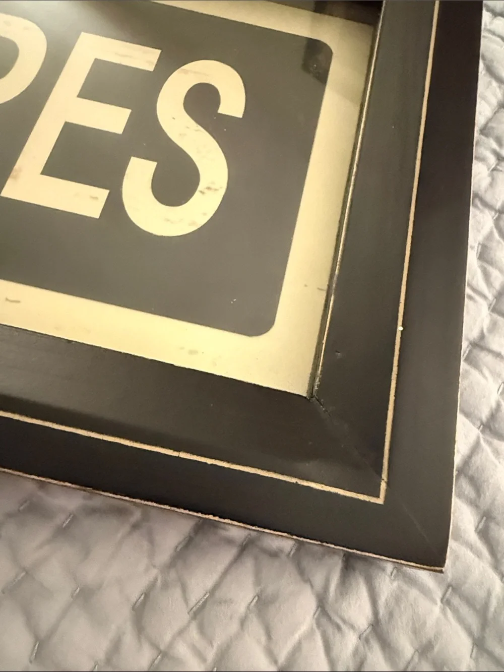 Pottery Barn “Yes to New Adventures” Framed Decor, 25.5”x7.5”x1”, new condition